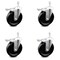 Service Caster 6 Inch Phenolic Swivel 10mm Threaded Stem Caster Set with Total Lock Brake SCC-TSTTL20S615-PHR-M1015-4 - alternate 1